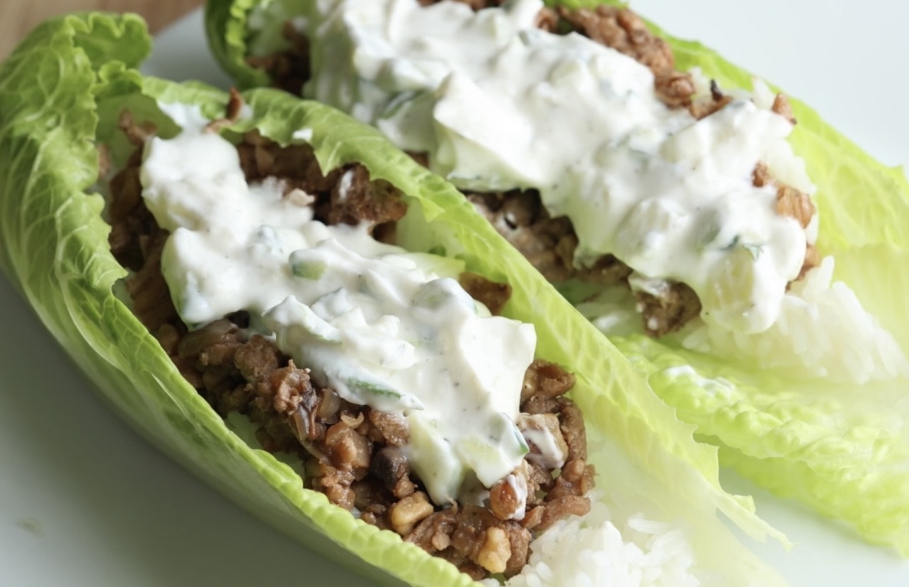 Vegan Walnut Meat Lettuce Wraps