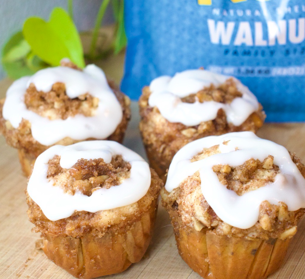 Cinnamon Roll Walnut Muffins