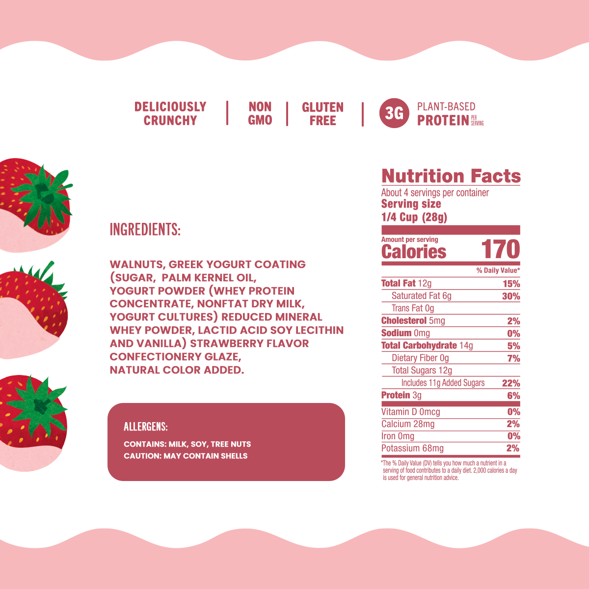 Strawberry Yogurt Walnuts