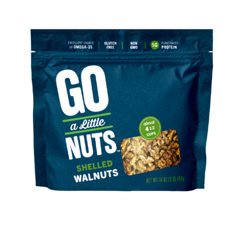 Go a Little Nuts Shelled Walnuts, 16oz bag, about 4 1/2 cups 